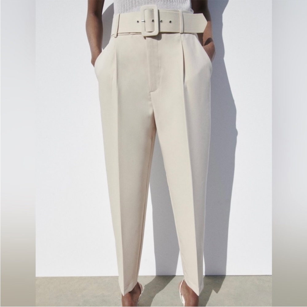 Tapered nude zara pant
